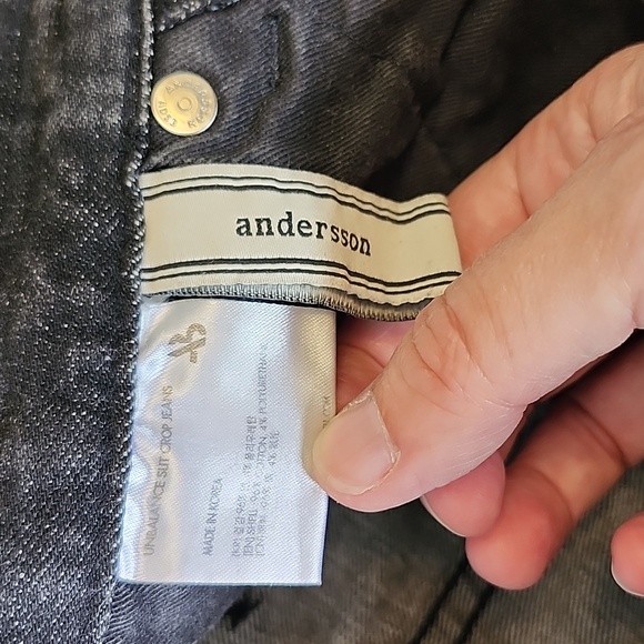 Andersson Bell unbalance slit crop jeans size S dark denim excellent cond - Picture 6 of 8